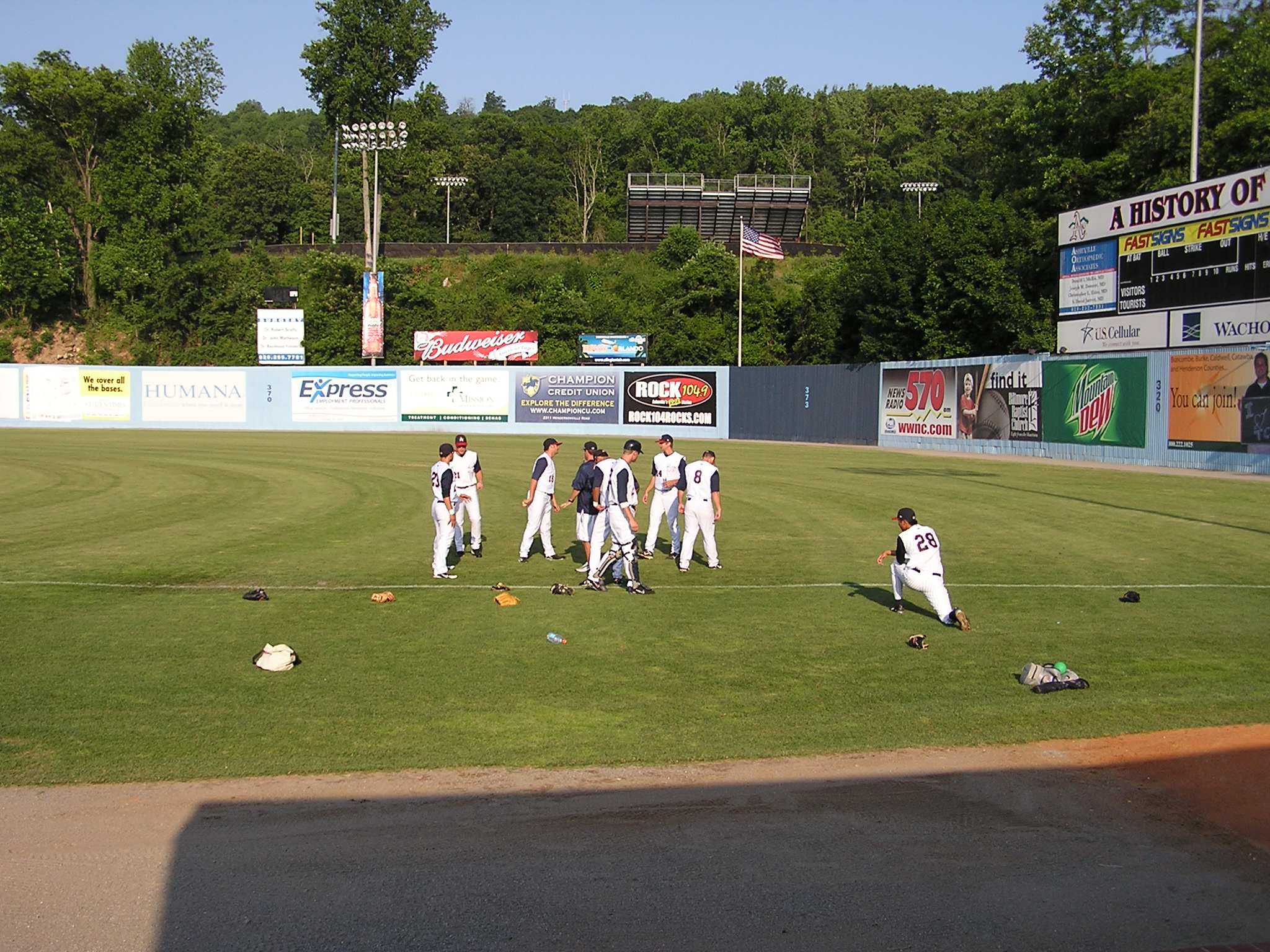 Pre-Game warmups at McCormick Field