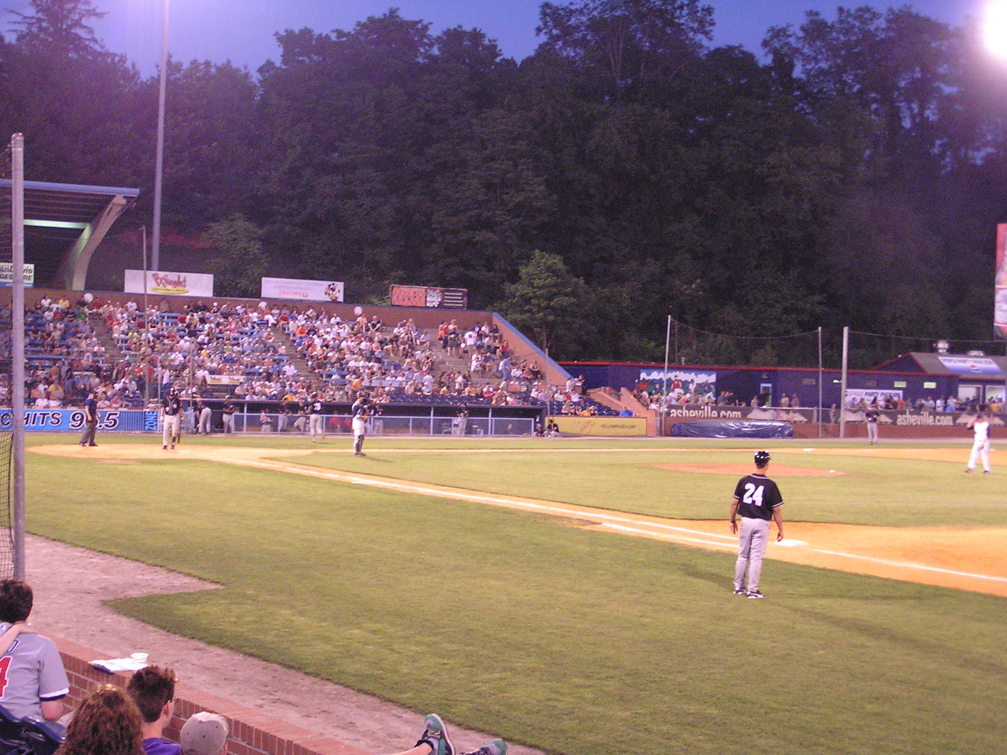 Game action at McCormick Field - Asheville, NC