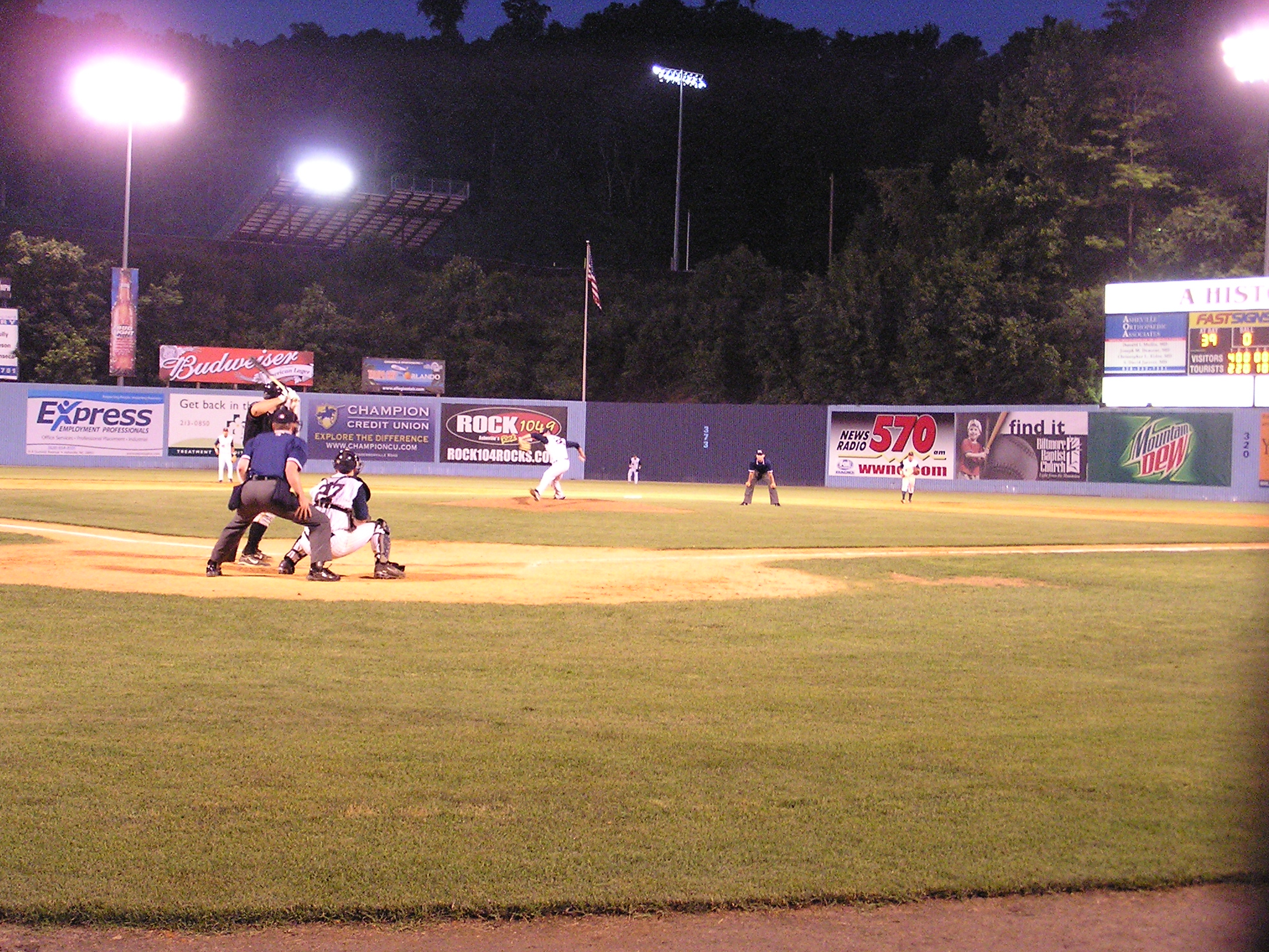 Nightfall at McCormick Field, Asheville, NC